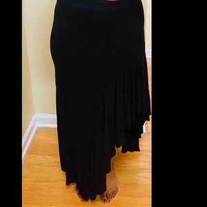 Black maxi ruffle skirt